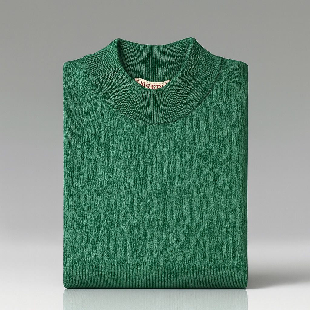 Inserch Cotton Blend Mock Sweater (Green Sapphire)i