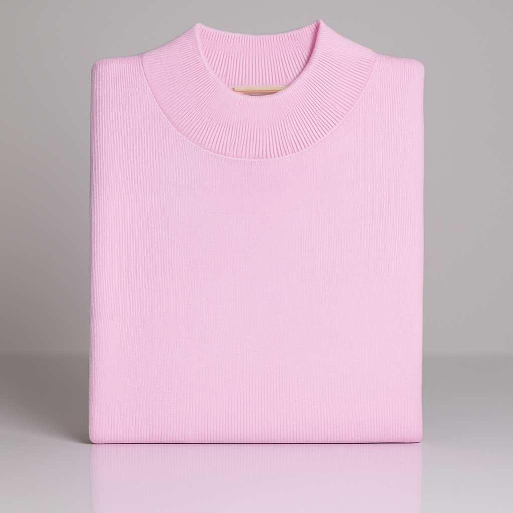 Inserch Cotton Blend Mock Sweater (Pink)