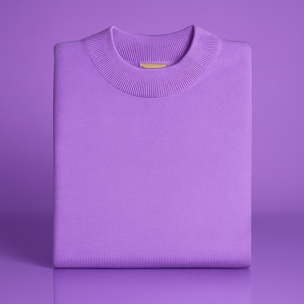 Inserch Cotton Blend Mock Sweater (Amethyst)