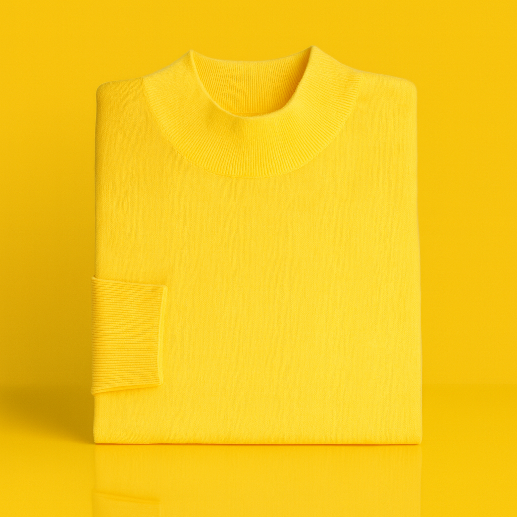 Inserch Cotton Blend Mock Sweater (Banana)