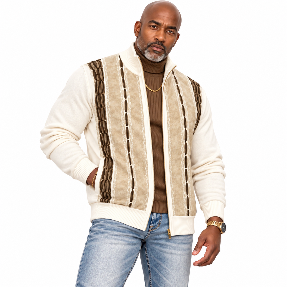Silversilk Men’s Heritage Sweater: 31001 Cream