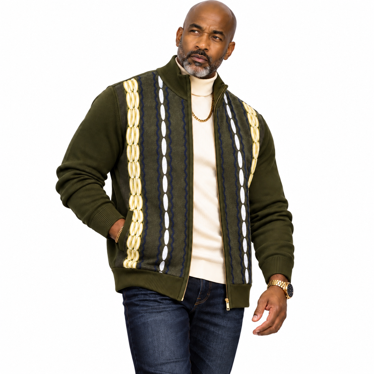 Silversilk Men’s Heritage Sweater: 31001 Olive
