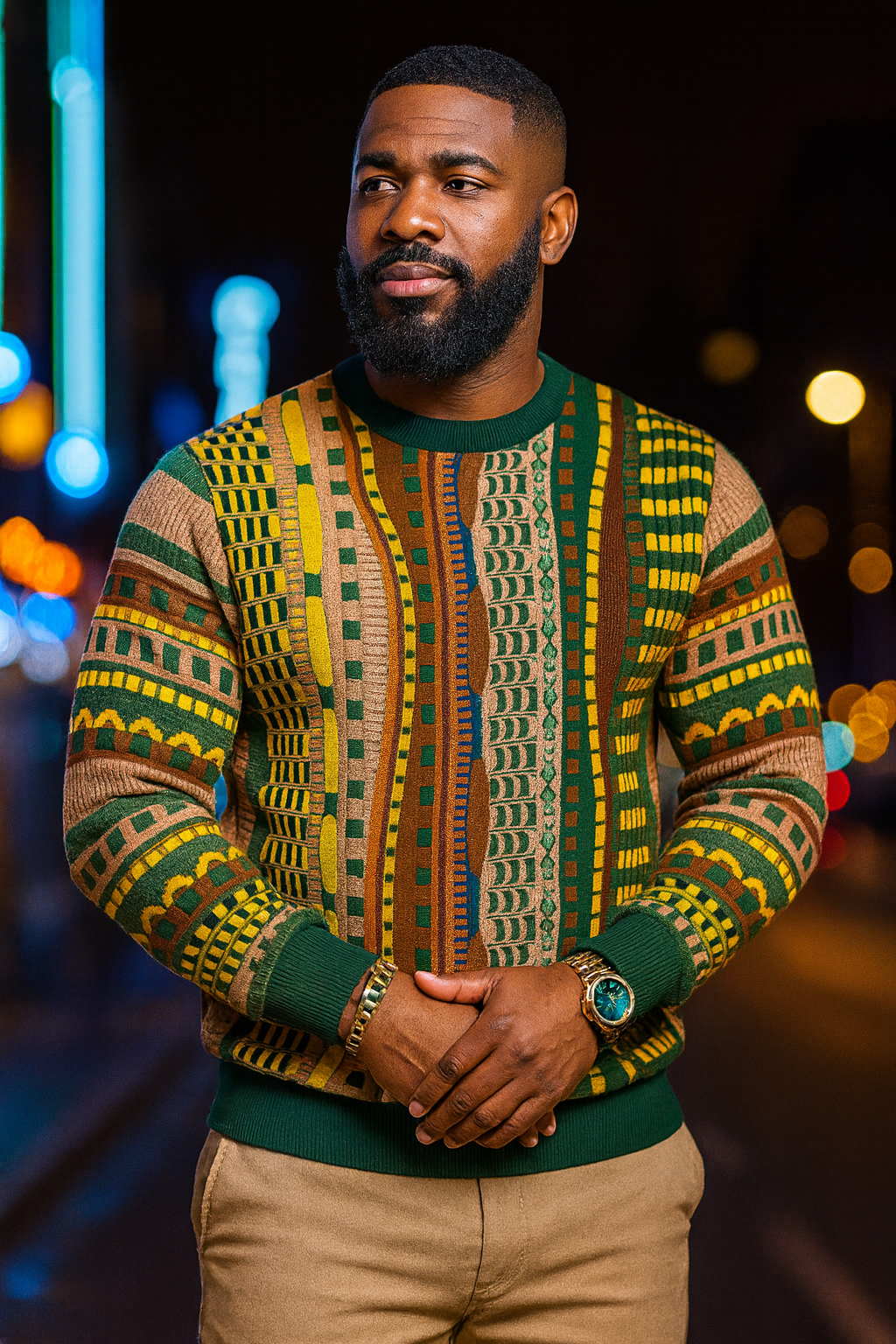 Cigar Couture "Sunset" Knit Sweater (Forest)