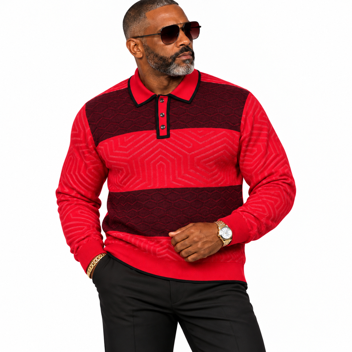 Prestige "Tribeca" Sweater (Red/Black)