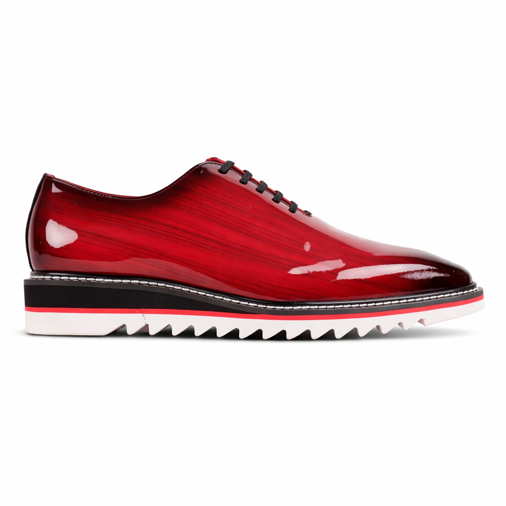 Giovanni Ruben Men’s Patent Leather Casual Oxford Comfort Shoe: Red