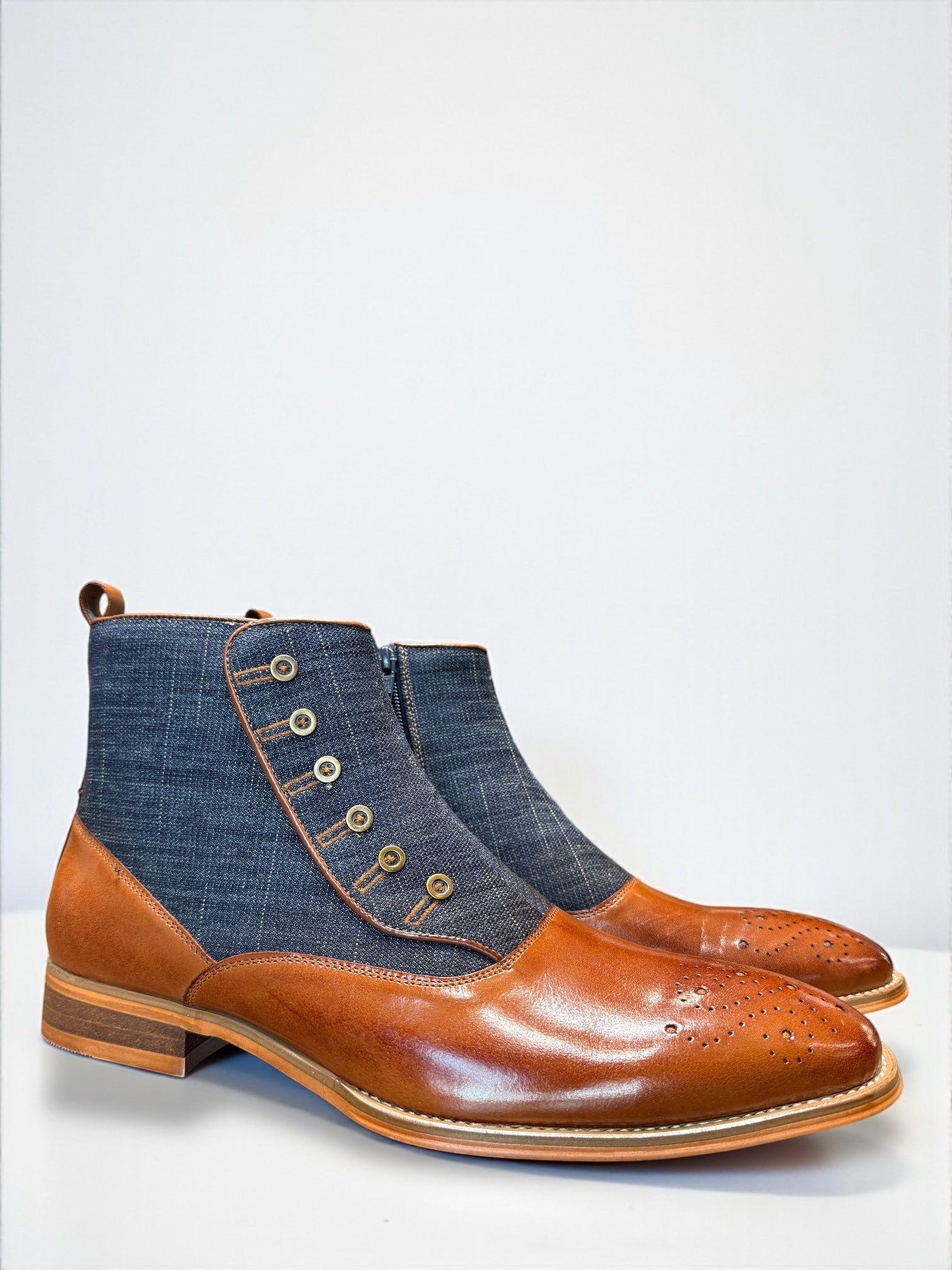 Giovanni Denim Boot (Cognac/Denim)