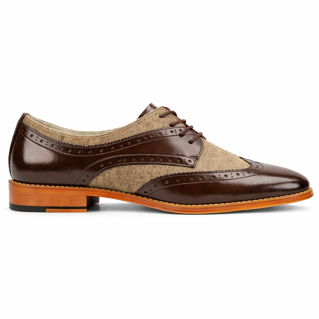 Giovanni NICO Men’s Wingtip Leather Oxford Dress Shoe – Choc Brown