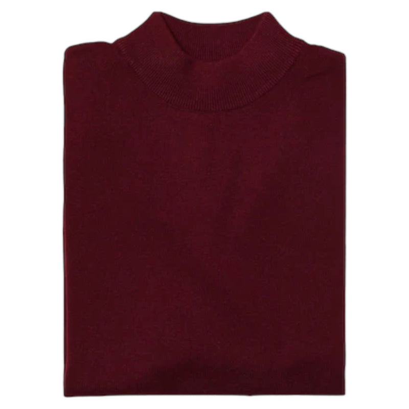 Inserch Cotton Blend Mock Sweater (Burgundy)