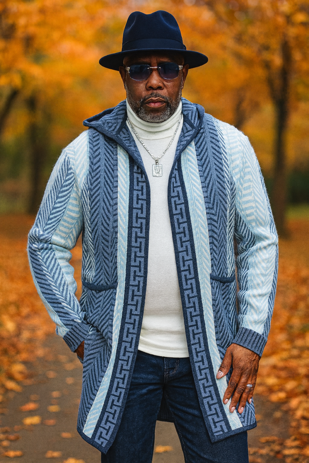 Silversilk "Monarch" 3/4 Length Sweater (Navy)