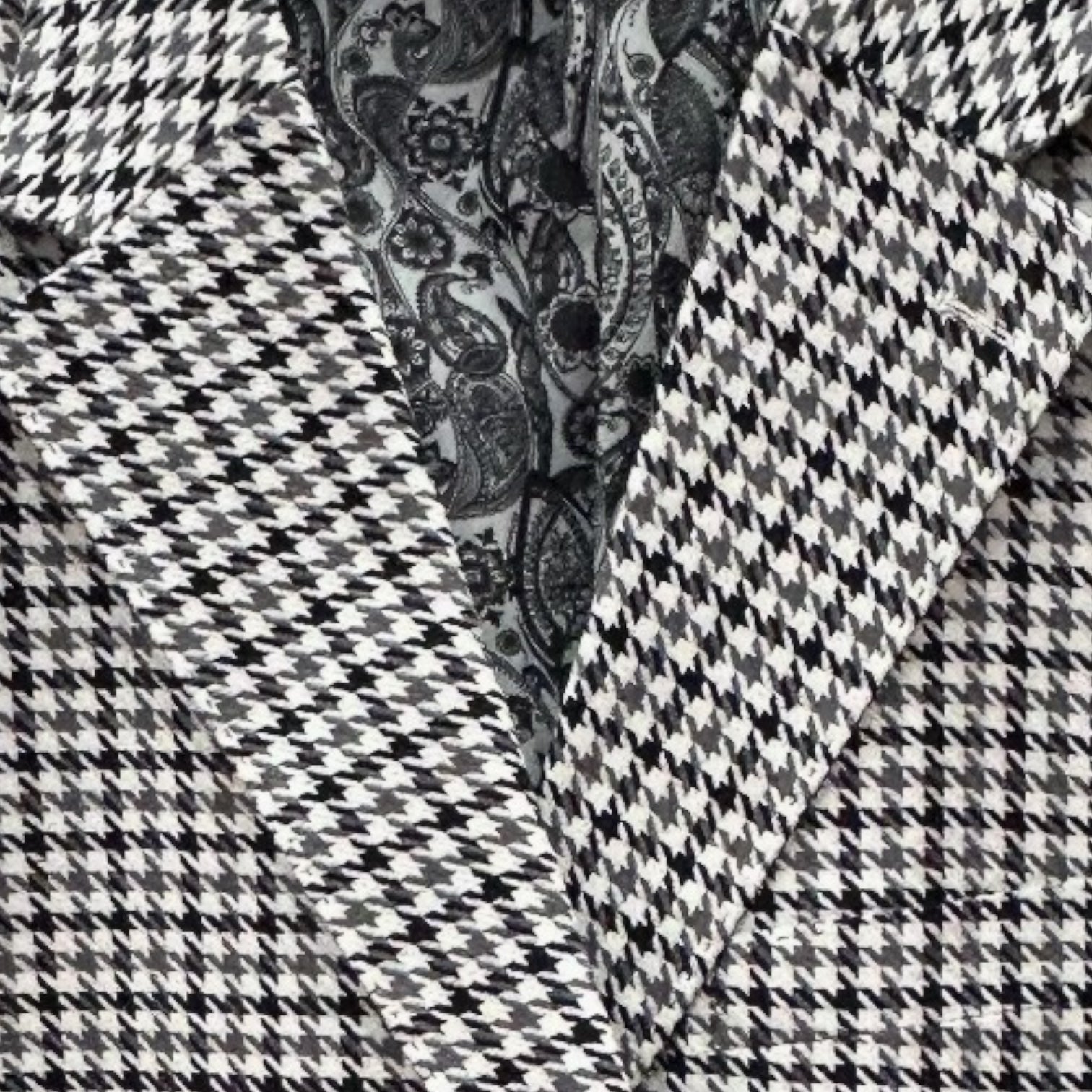 Inserch Linen Houndstooth Blazer – Black Gray White Sport Coat – BL279 Modern Fit