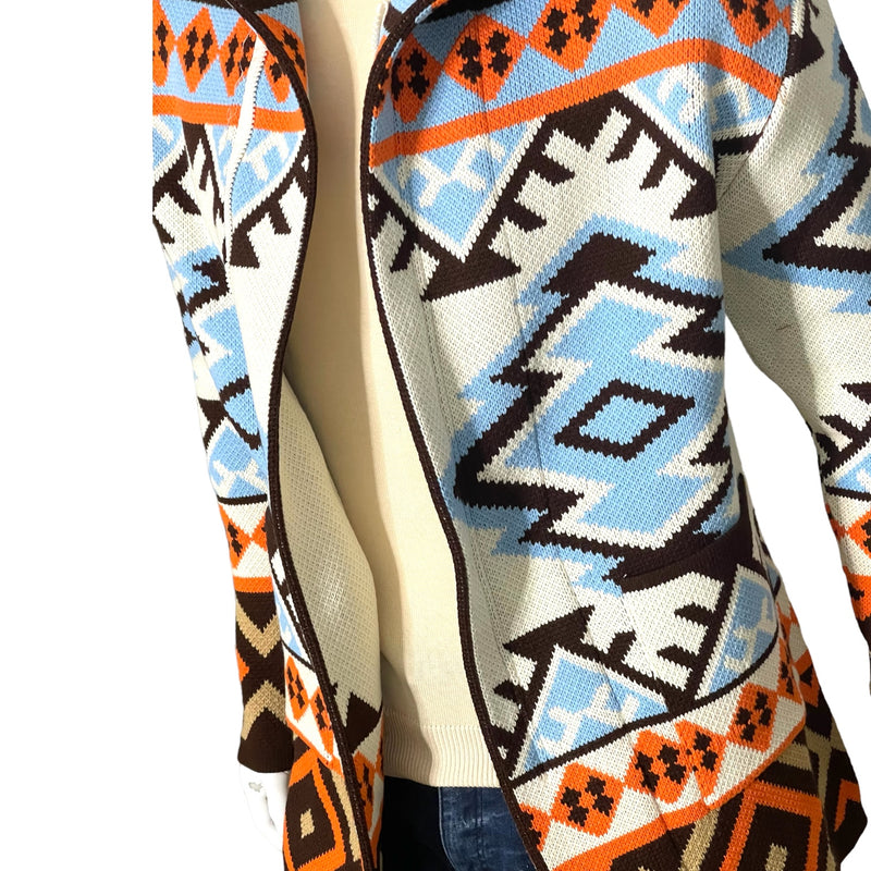 OIM Azteka Sweater 3/4 Length (Orange/Cream/Blue)
