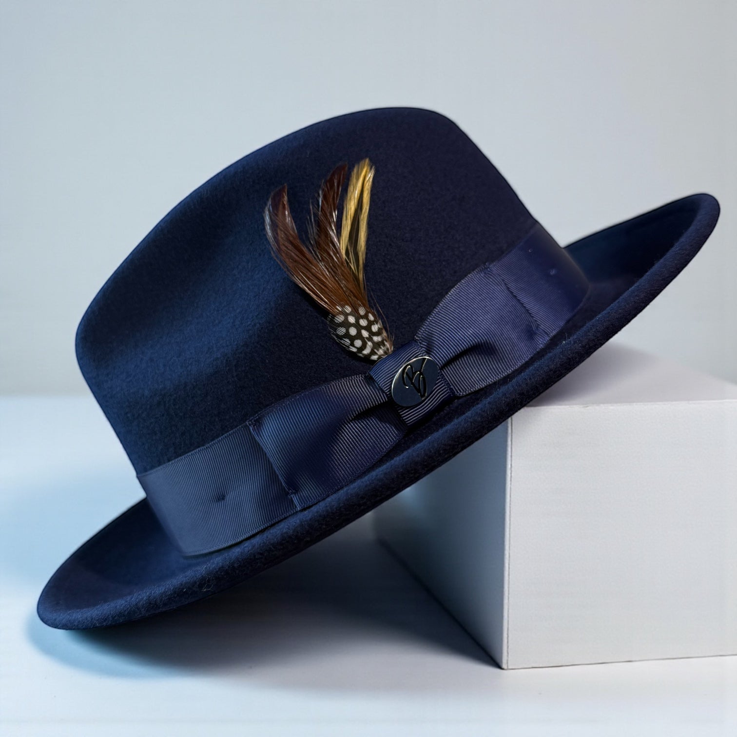 Bently Wool Fedora (Navy Guiliano)
