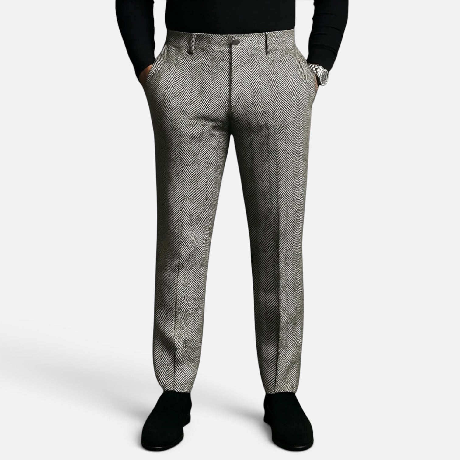 Inserch Herringbone Pant (Black/White) P273