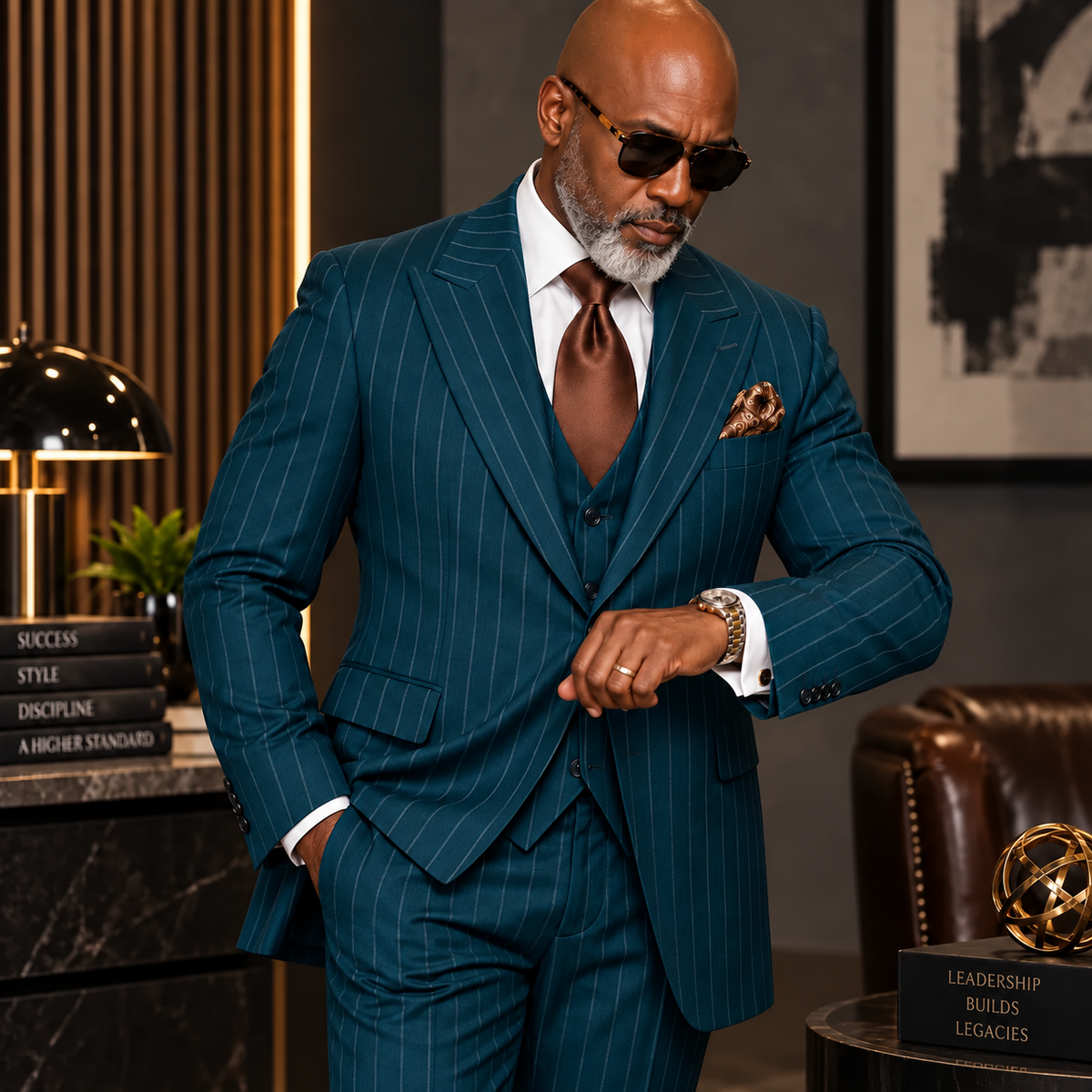 Rossi Man Dark Teal Modern Fit 3-Piece Vested Suit - TOMRM1876
