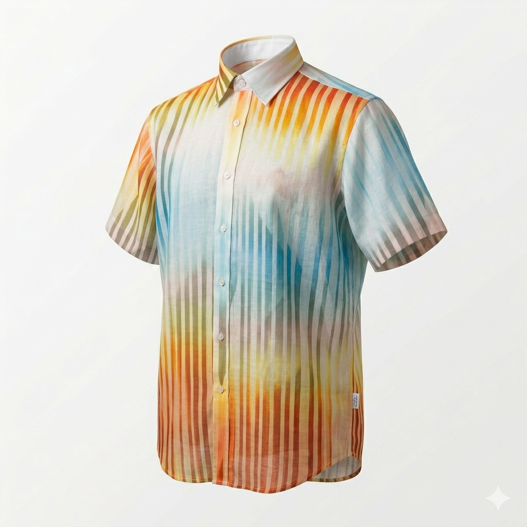 Inserch Premium Linen Shirt - Rust Multi SS7920