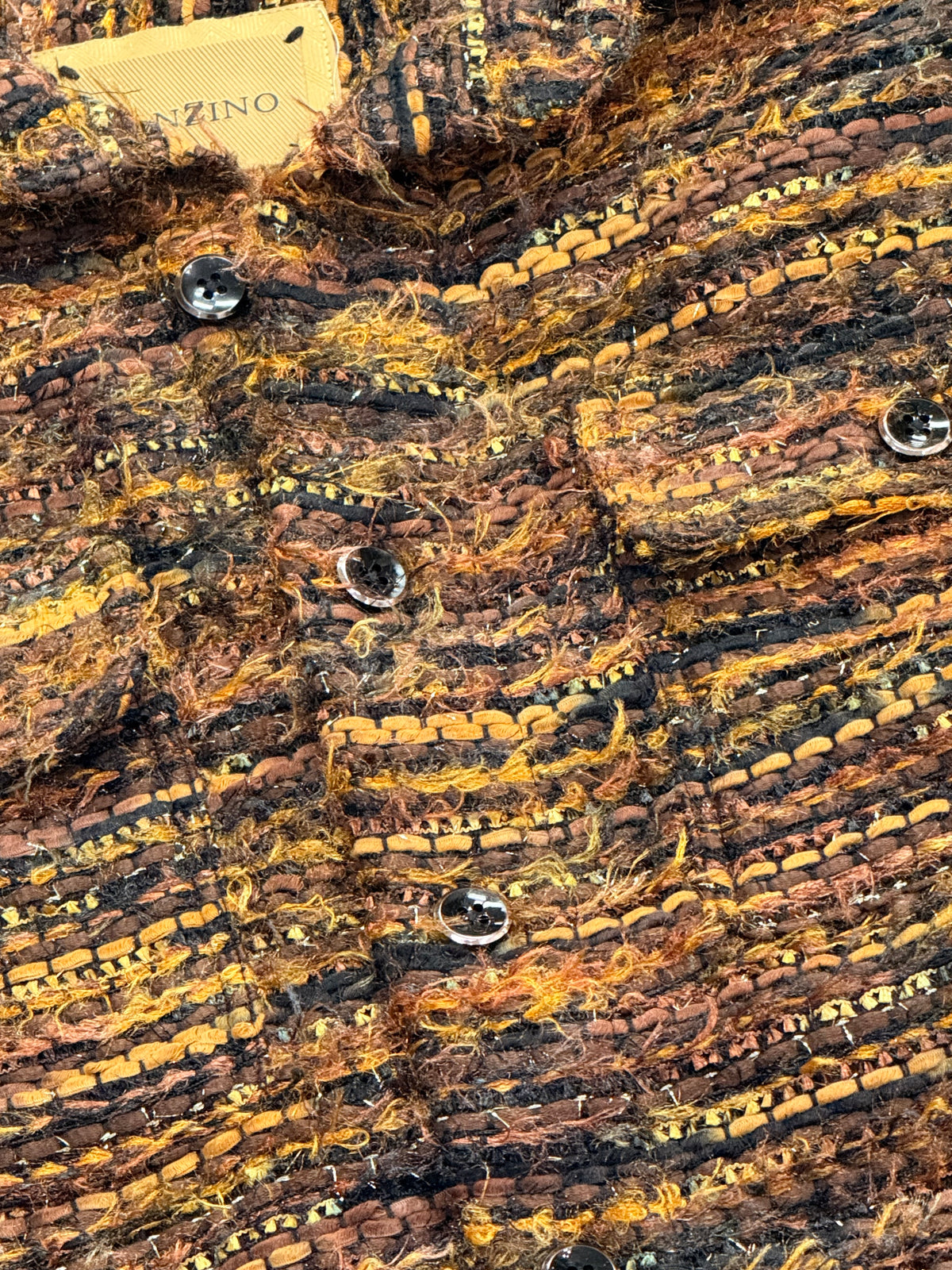 Lanzino Men’s Luxury Shirt Jacket – Black Gold Brown