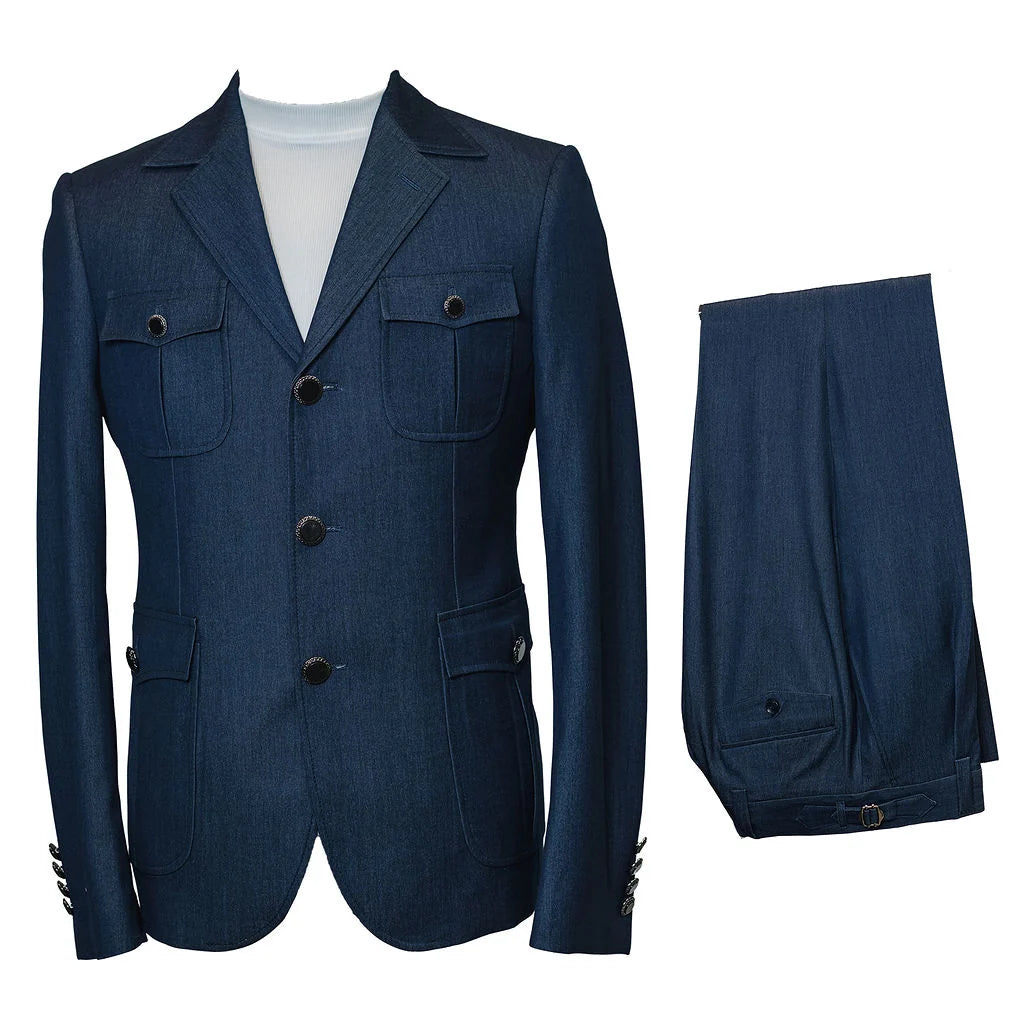 Rossi Man Safari Men's Modern Fit Suit - BlueRM1984