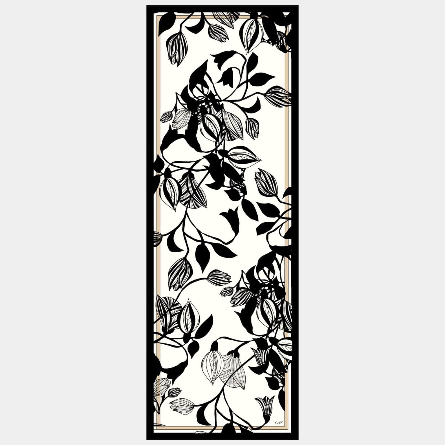 Cara - Silk Scarf Shawl - Soft White & Black