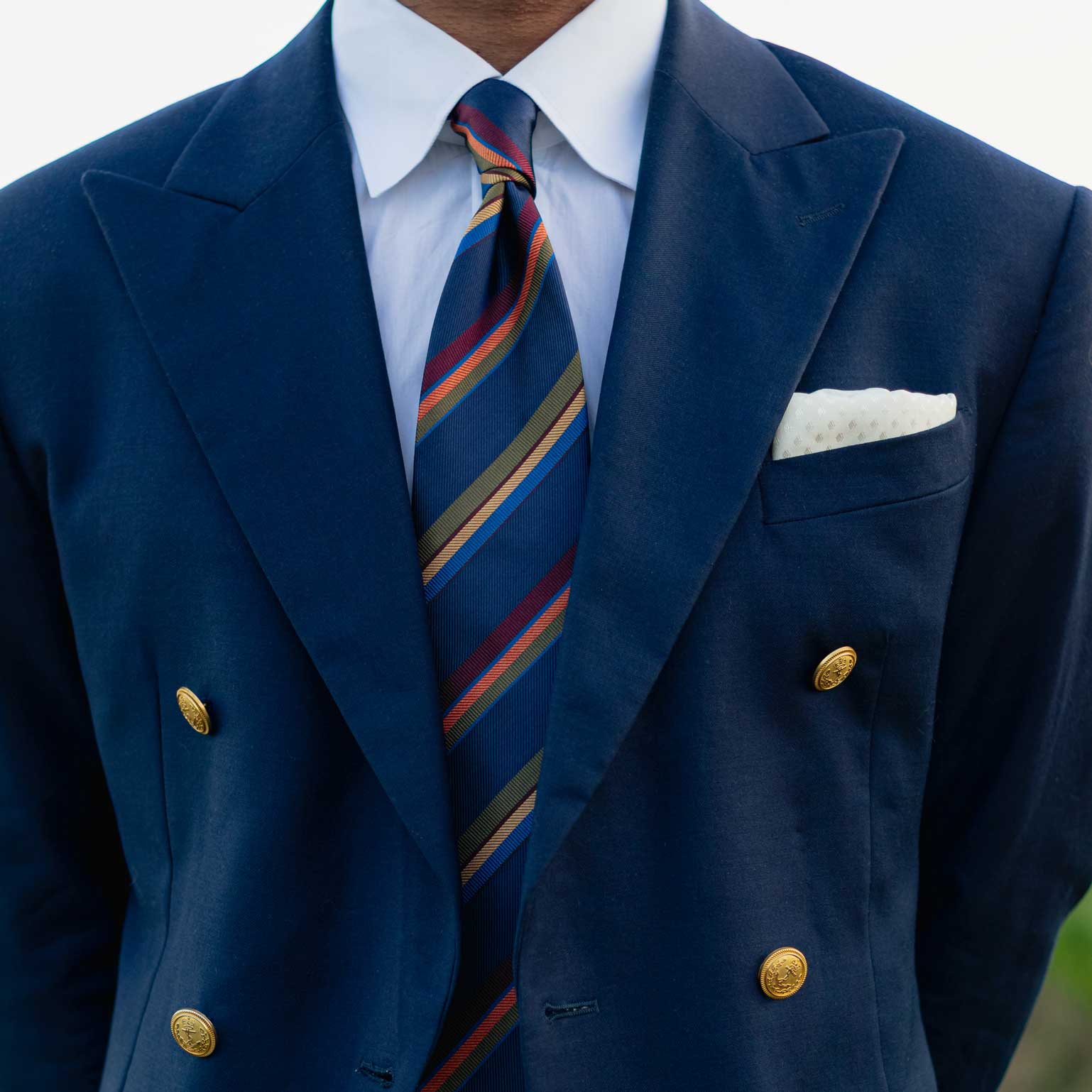 Battisti - Silk Jacquard Tie - Navy
