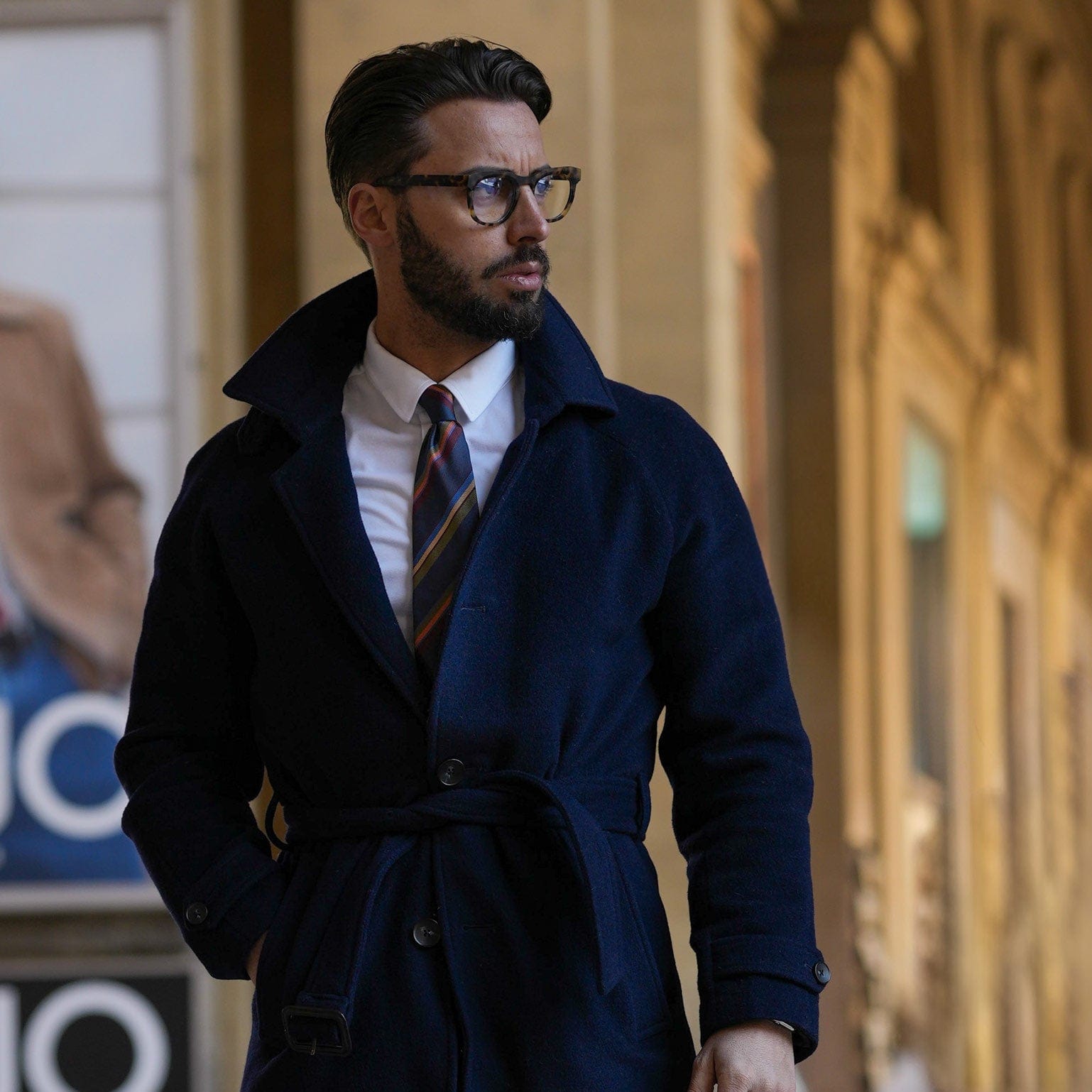 Battisti - Silk Jacquard Tie - Navy
