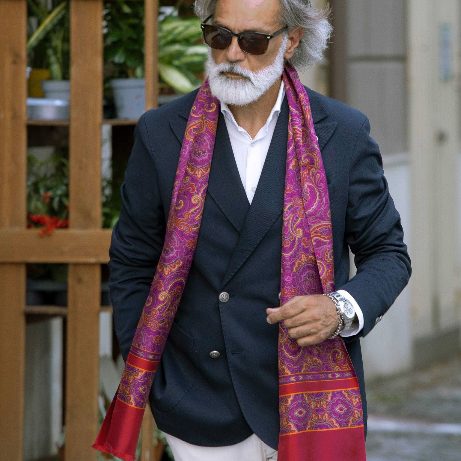 Ferrara - Silk Scarf - Magenta