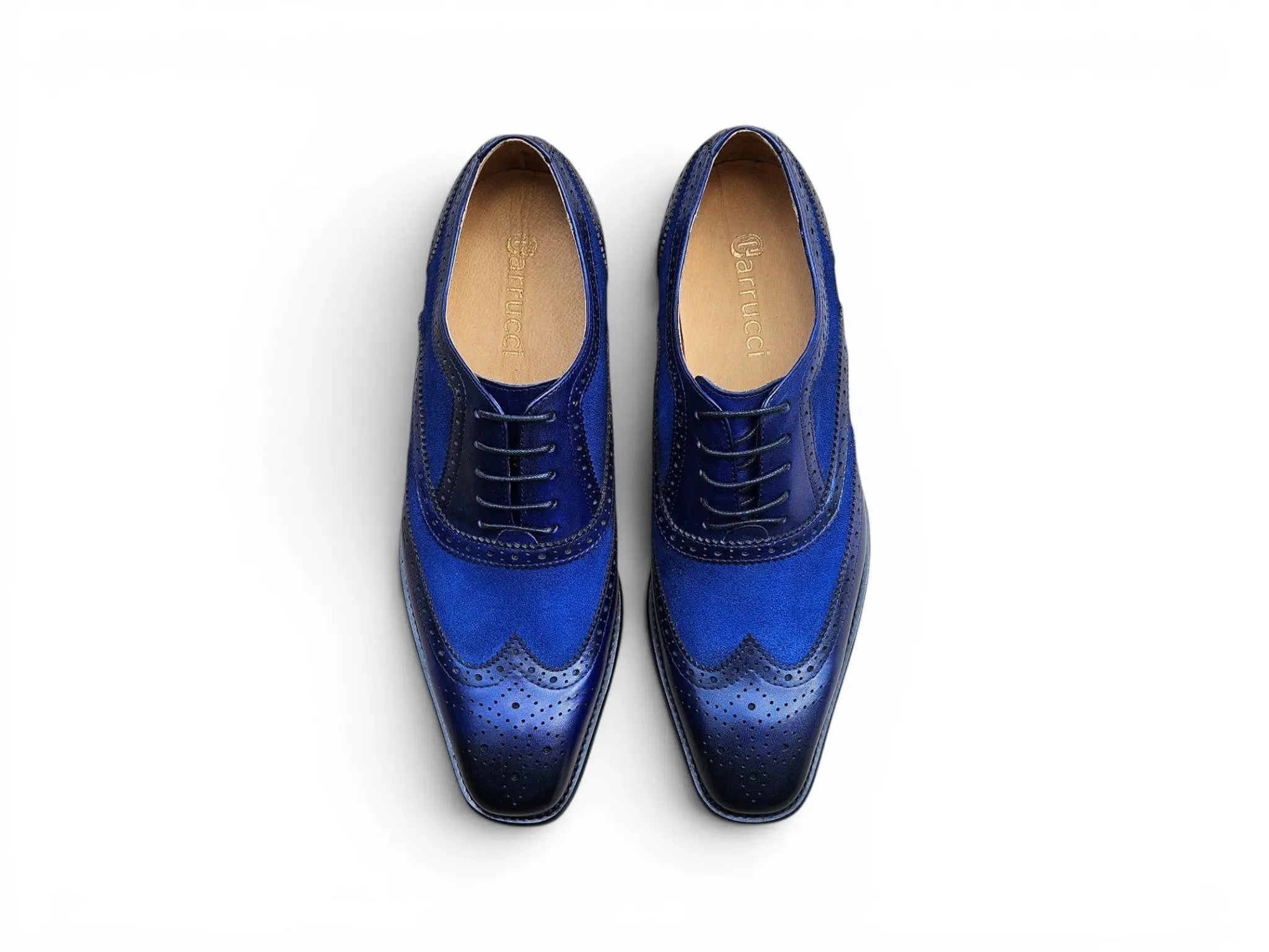 Mixed Media Burnished Wingtip Oxford