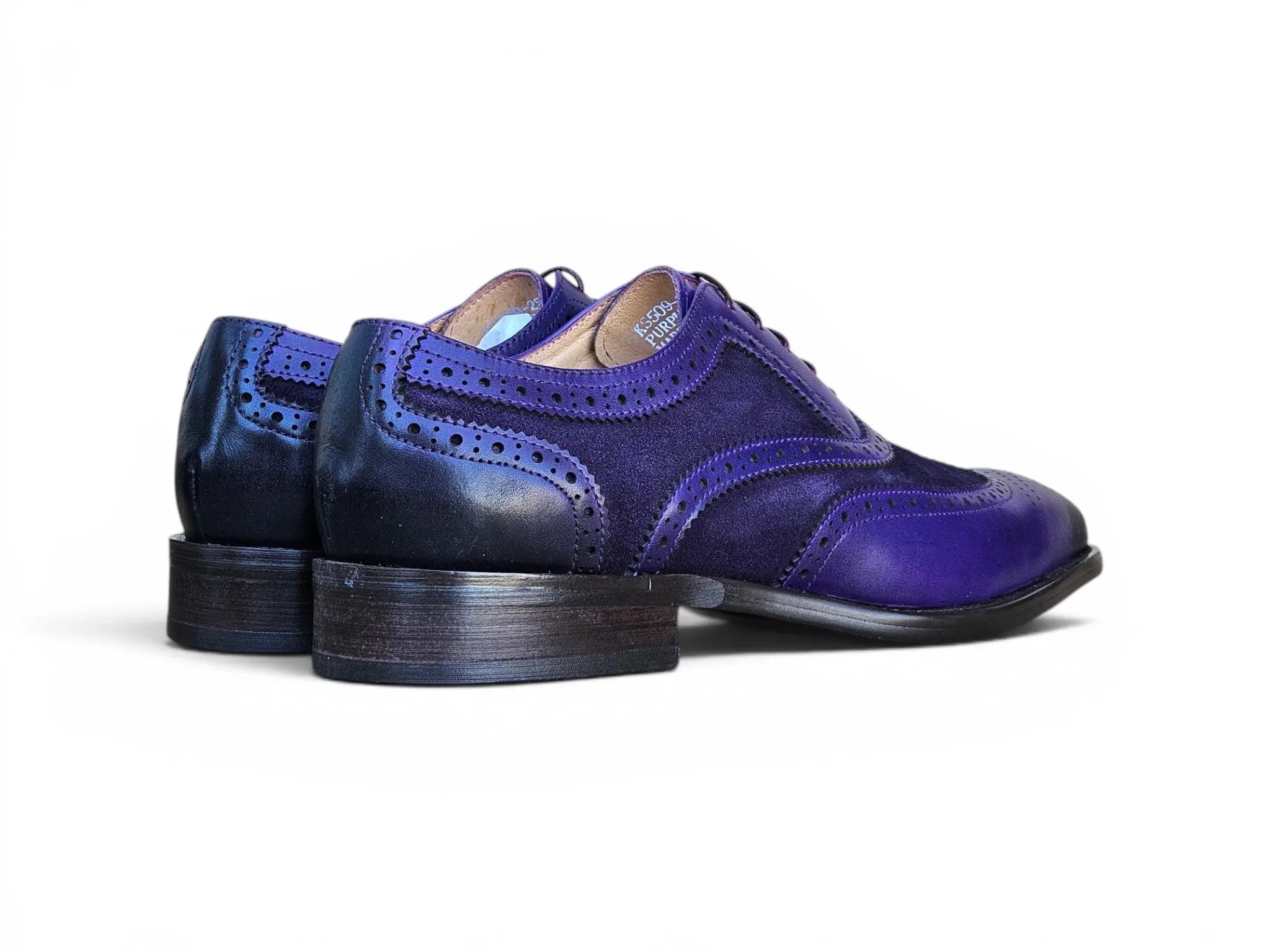 Mixed Media Burnished Wingtip Oxford