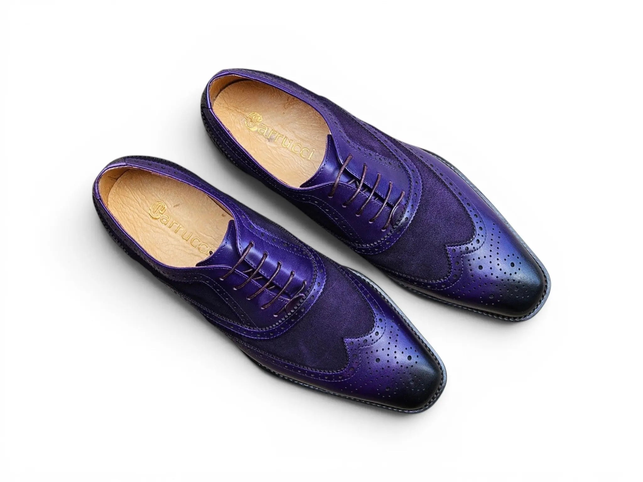 Mixed Media Burnished Wingtip Oxford