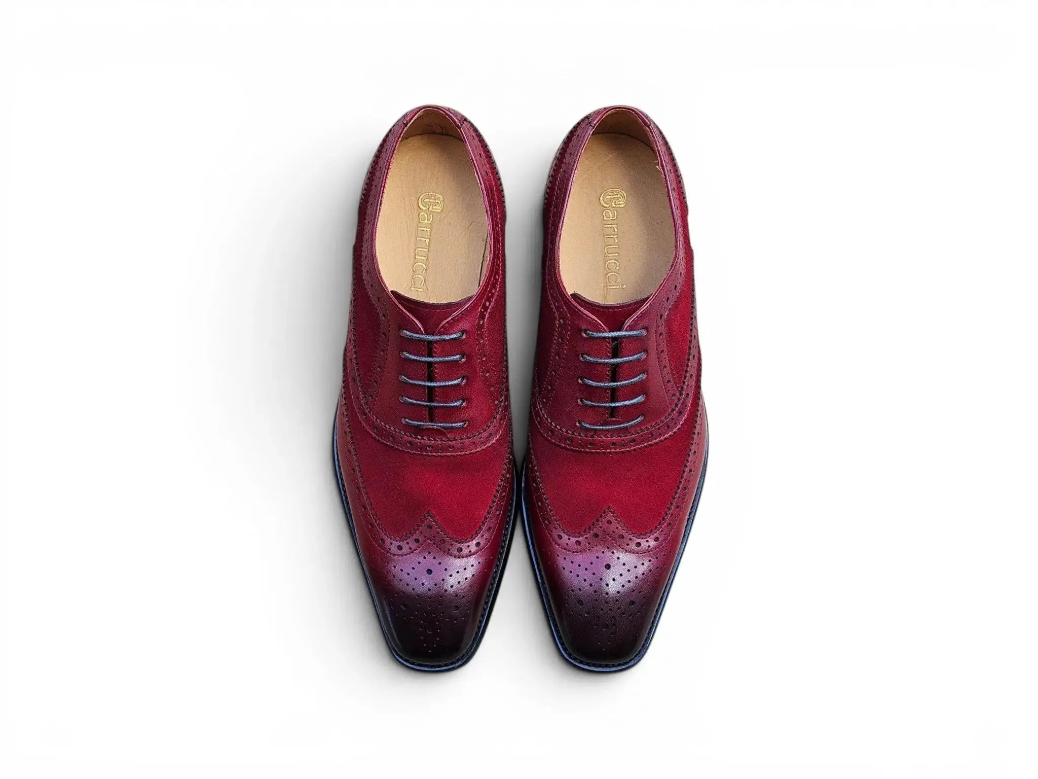 Mixed Media Burnished Wingtip Oxford