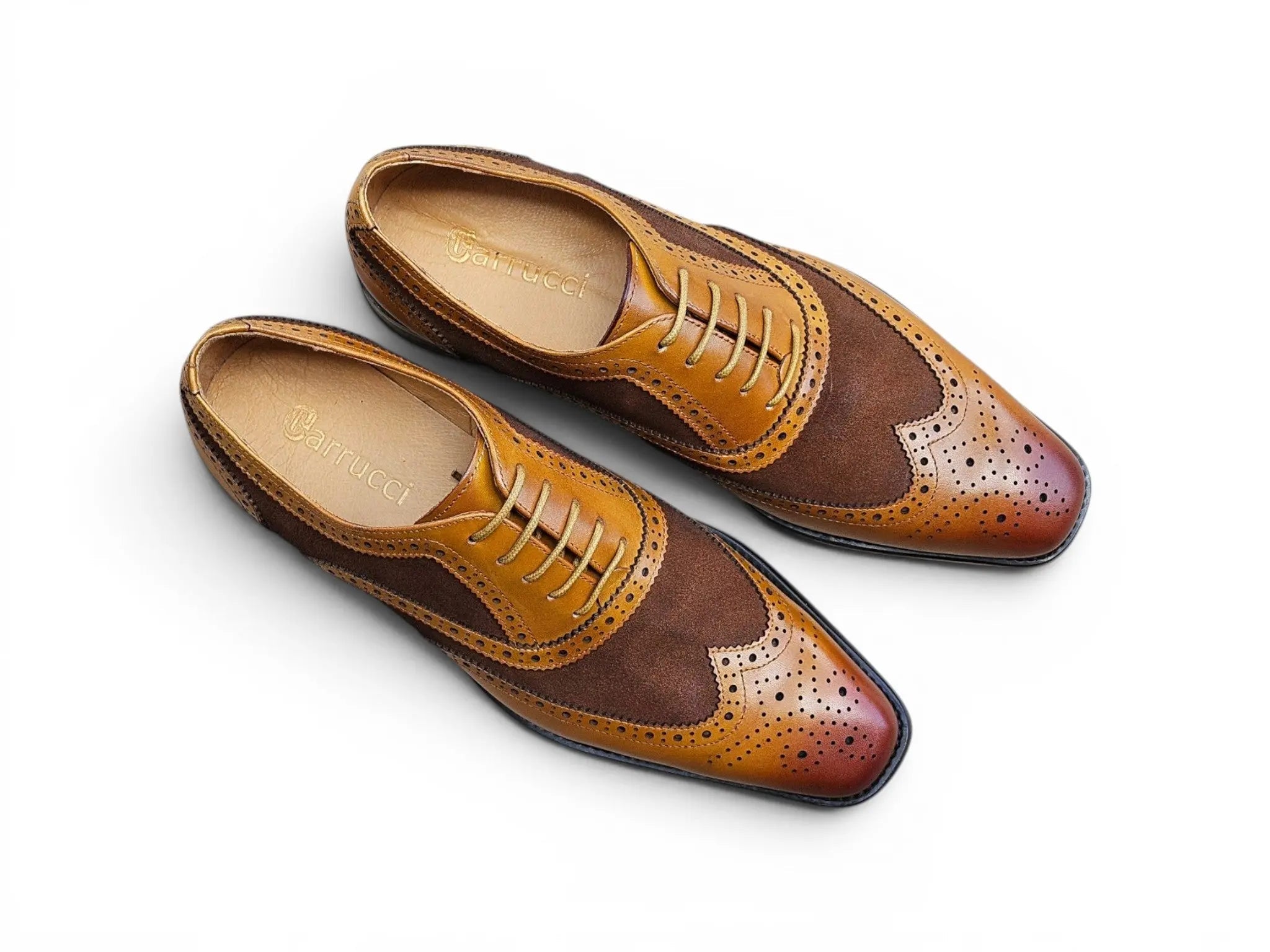 Mixed Media Burnished Wingtip Oxford