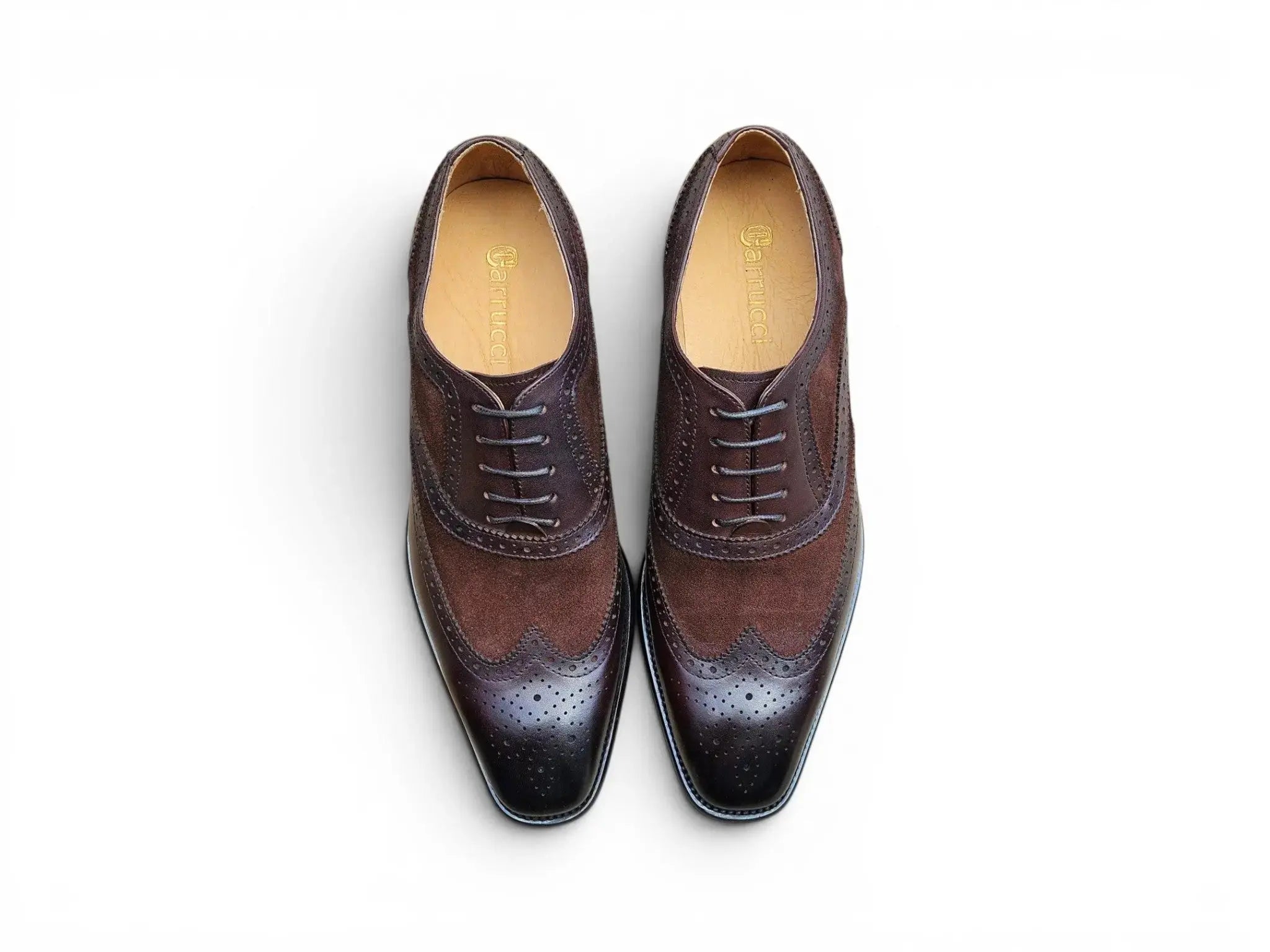 Mixed Media Burnished Wingtip Oxford
