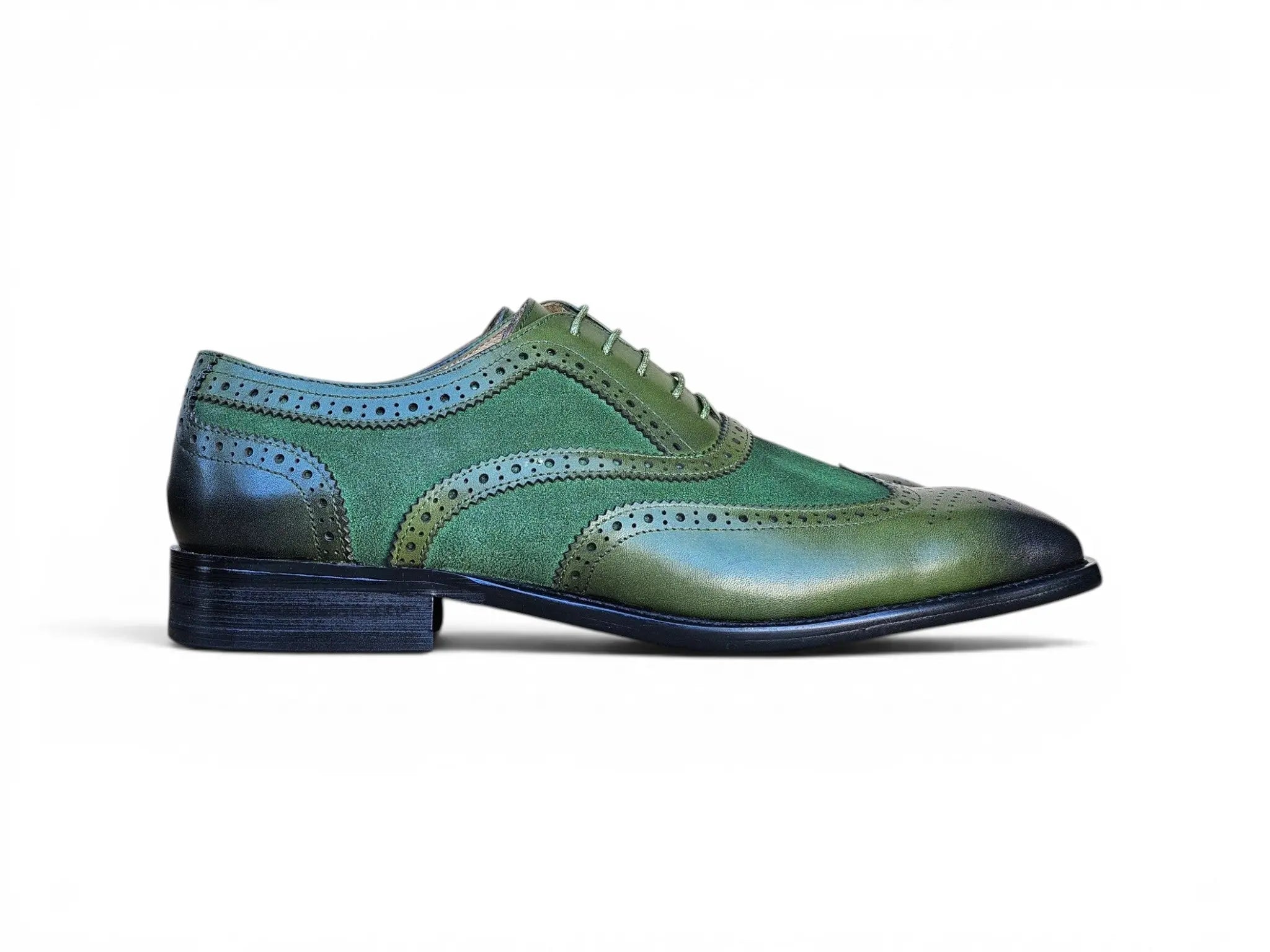 Mixed Media Burnished Wingtip Oxford