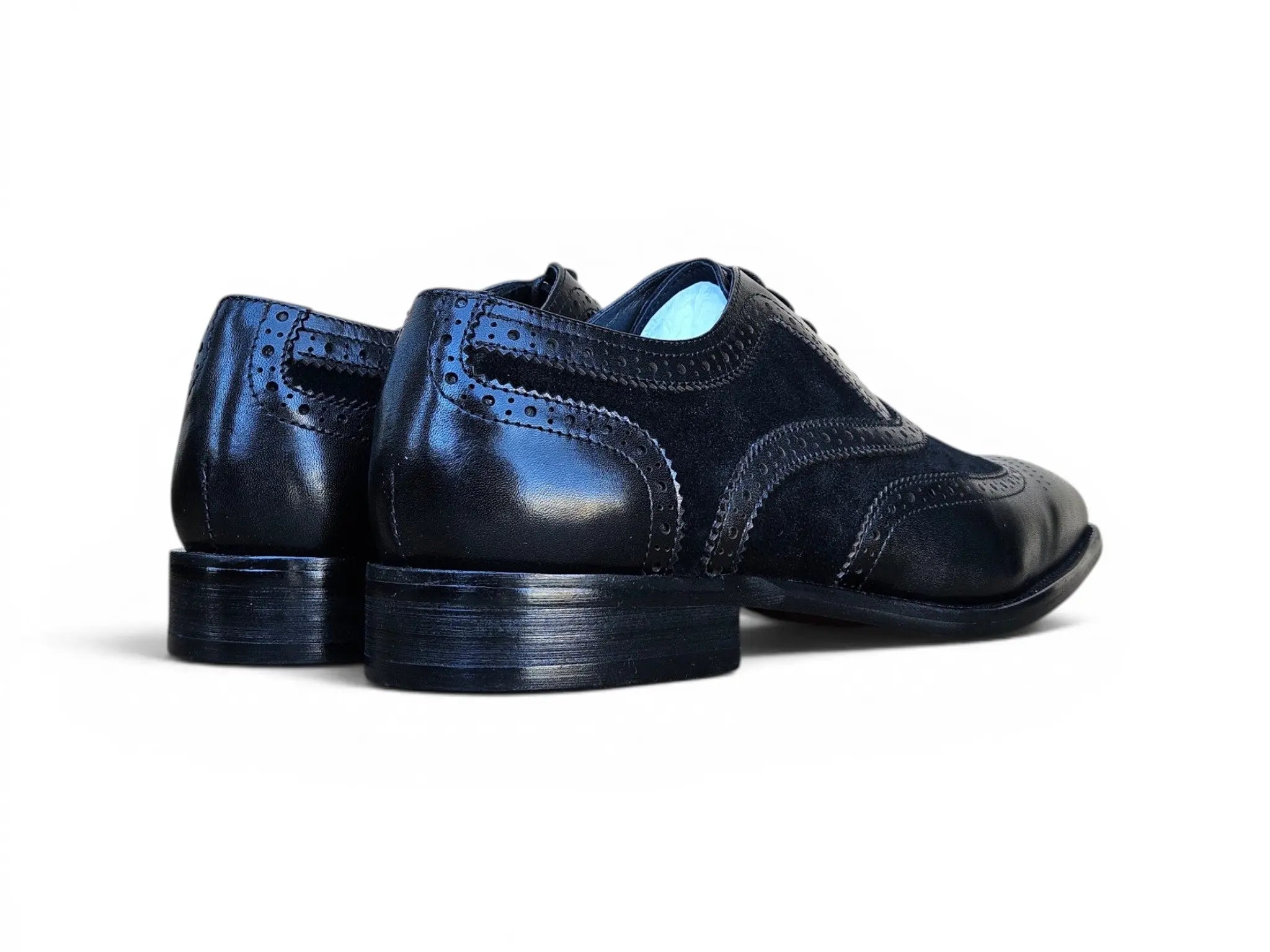 Mixed Media Burnished Wingtip Oxford