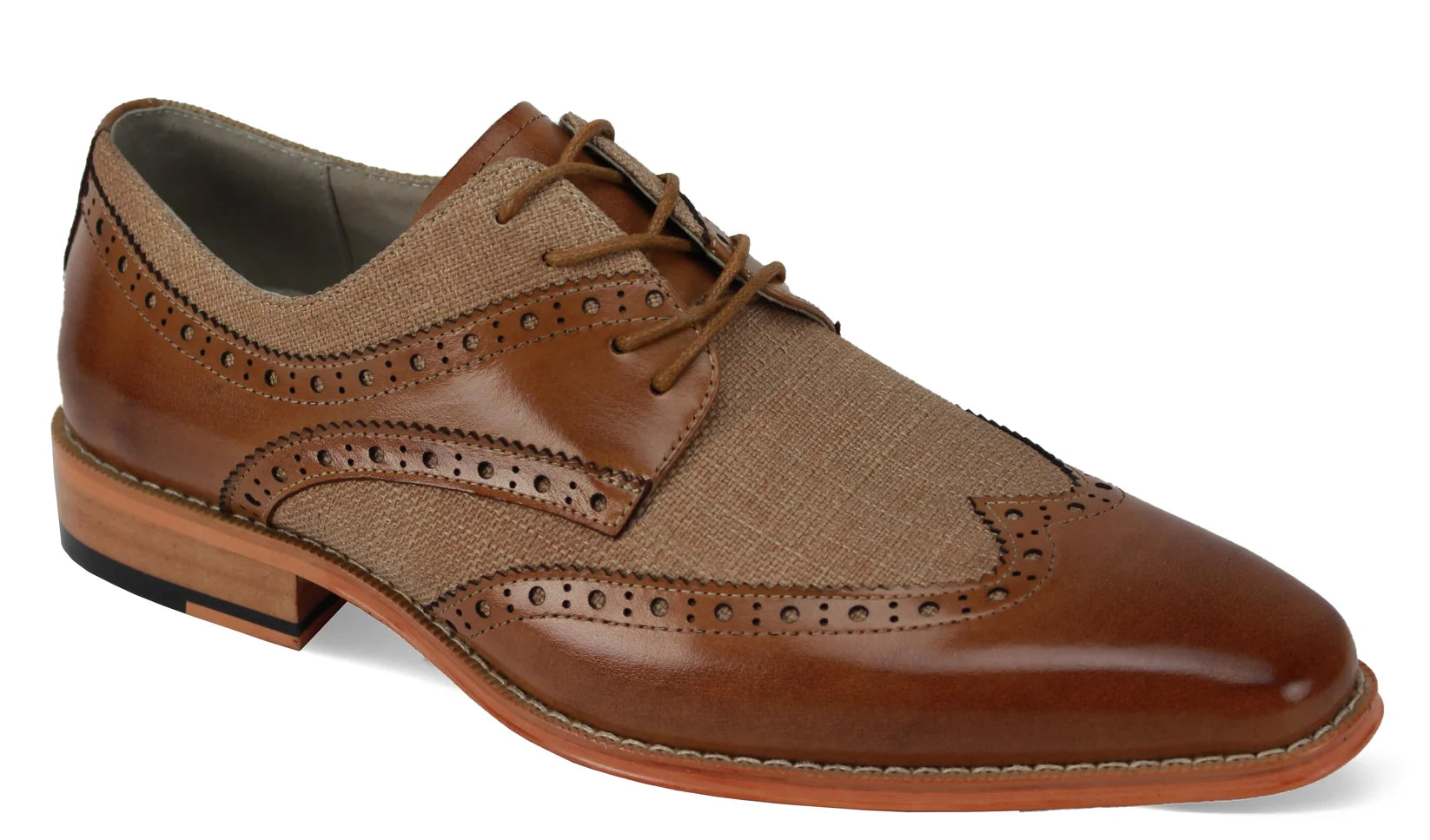 Giovanni NICO Men’s Wingtip Leather Oxford Dress Shoe – Tan