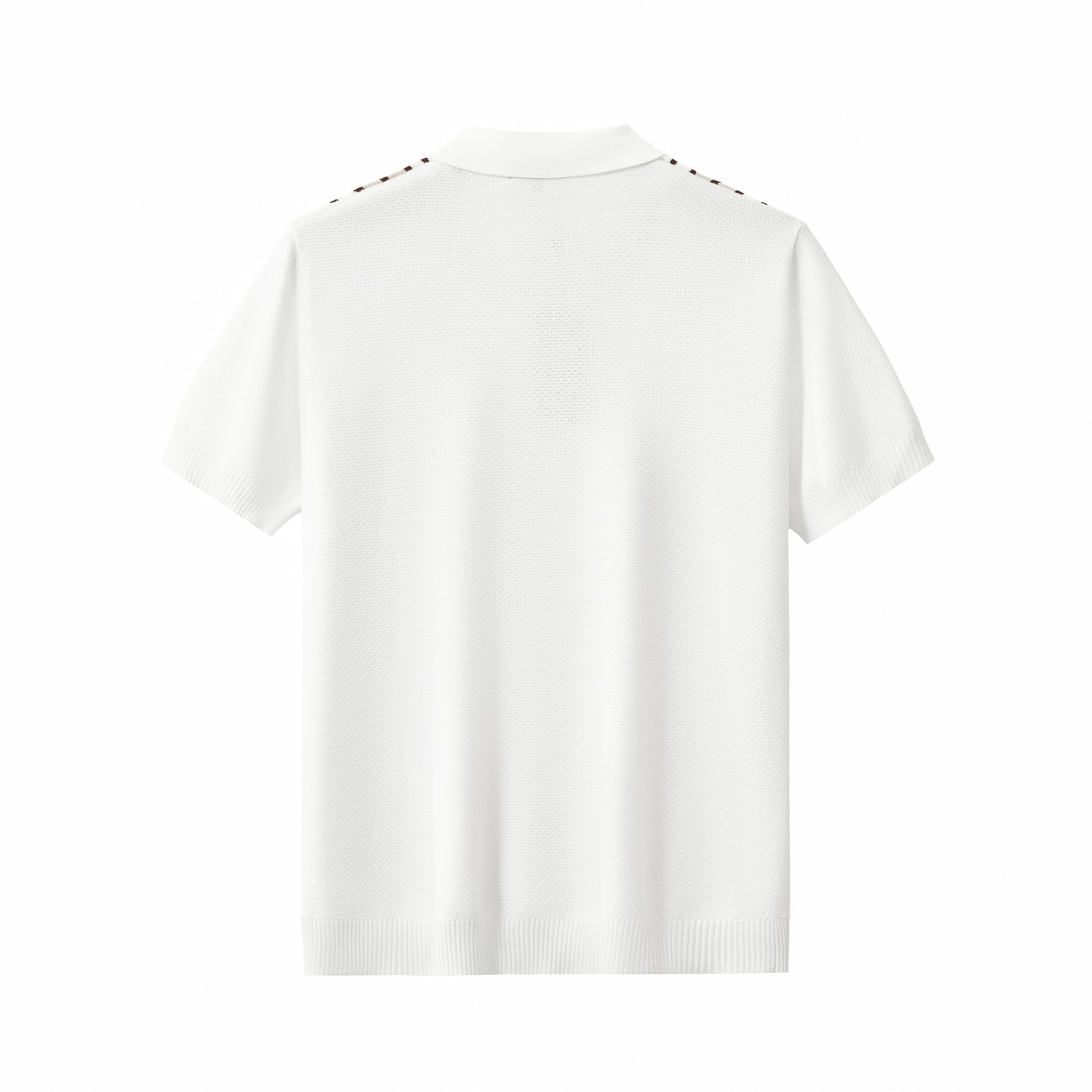 Retro Stripe Zip Knit Polo BLACK/KHAKI