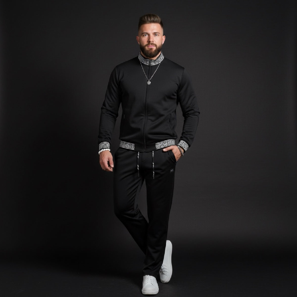 Barocco Mens Luxury Tracksuit - Black