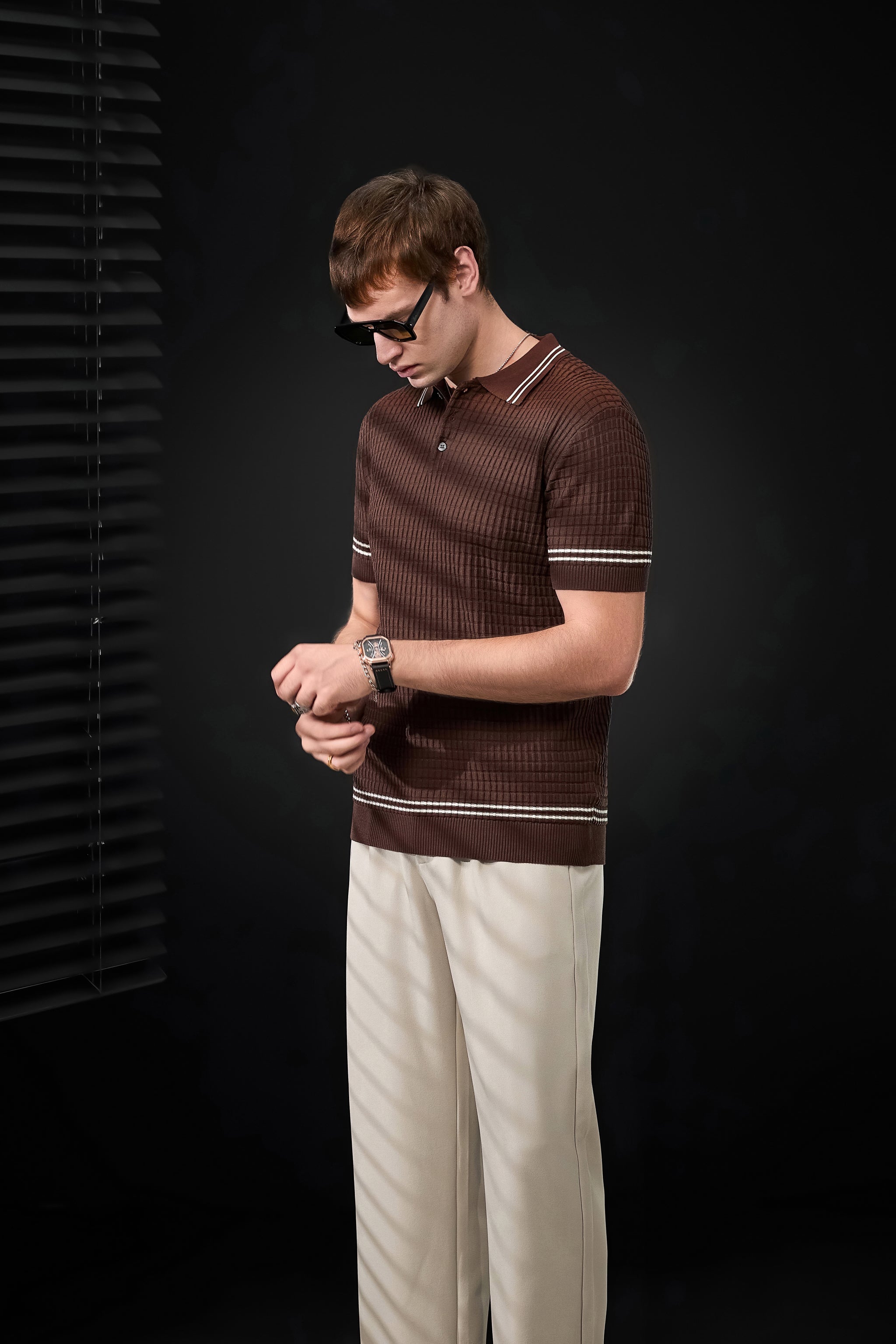 Refined Motion Knit Polo COFFEE