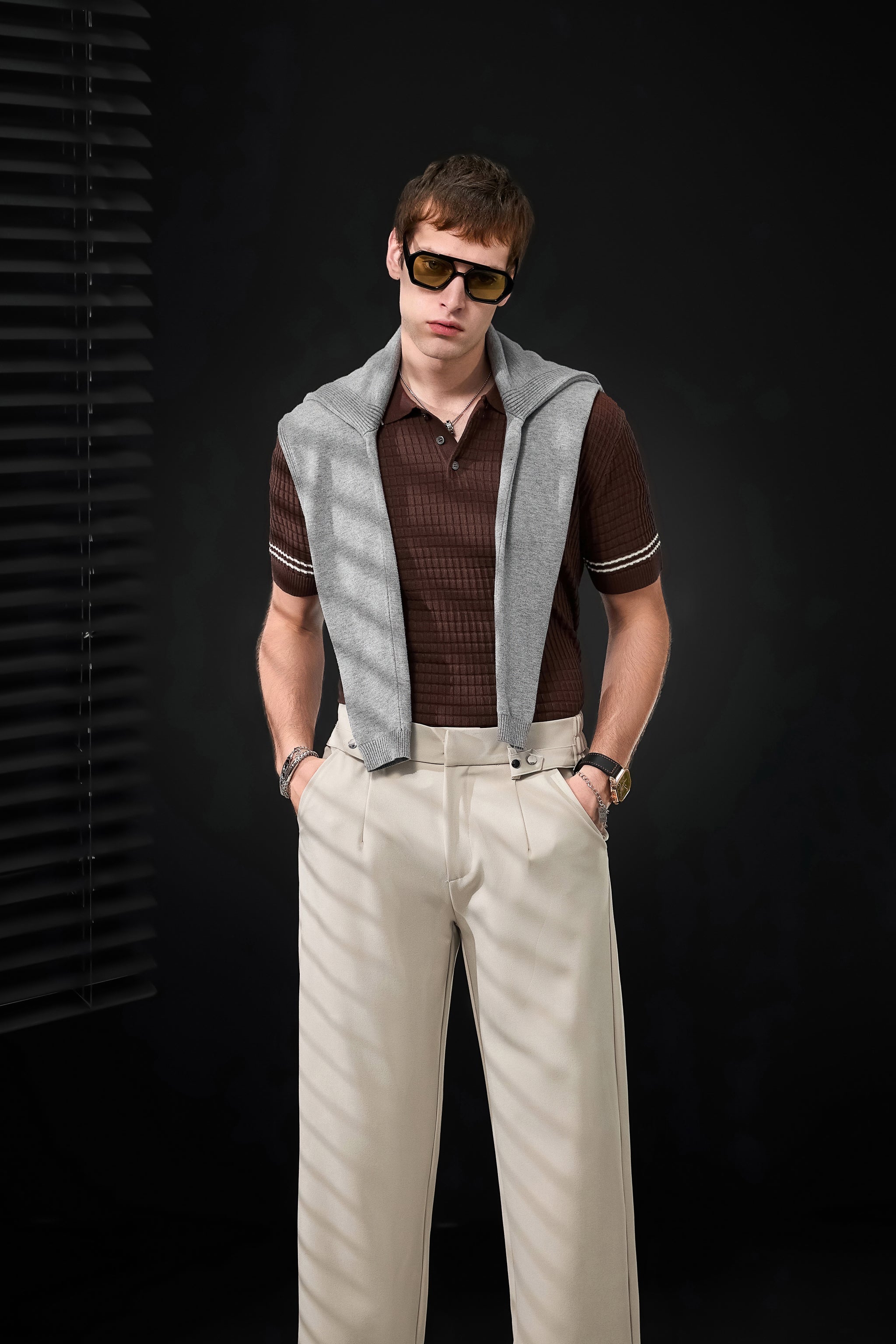 Refined Motion Knit Polo COFFEE