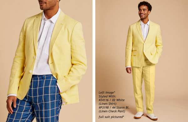 Inserch "Citris" premium linen blazer (Yellow)