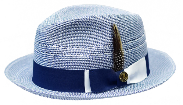 Bruno Capelo Straw Hat "Ricaardo" (Navy/White)
