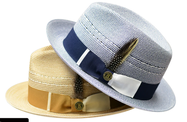 Bruno Capelo Straw Hat "Ricaardo" (Navy/White)