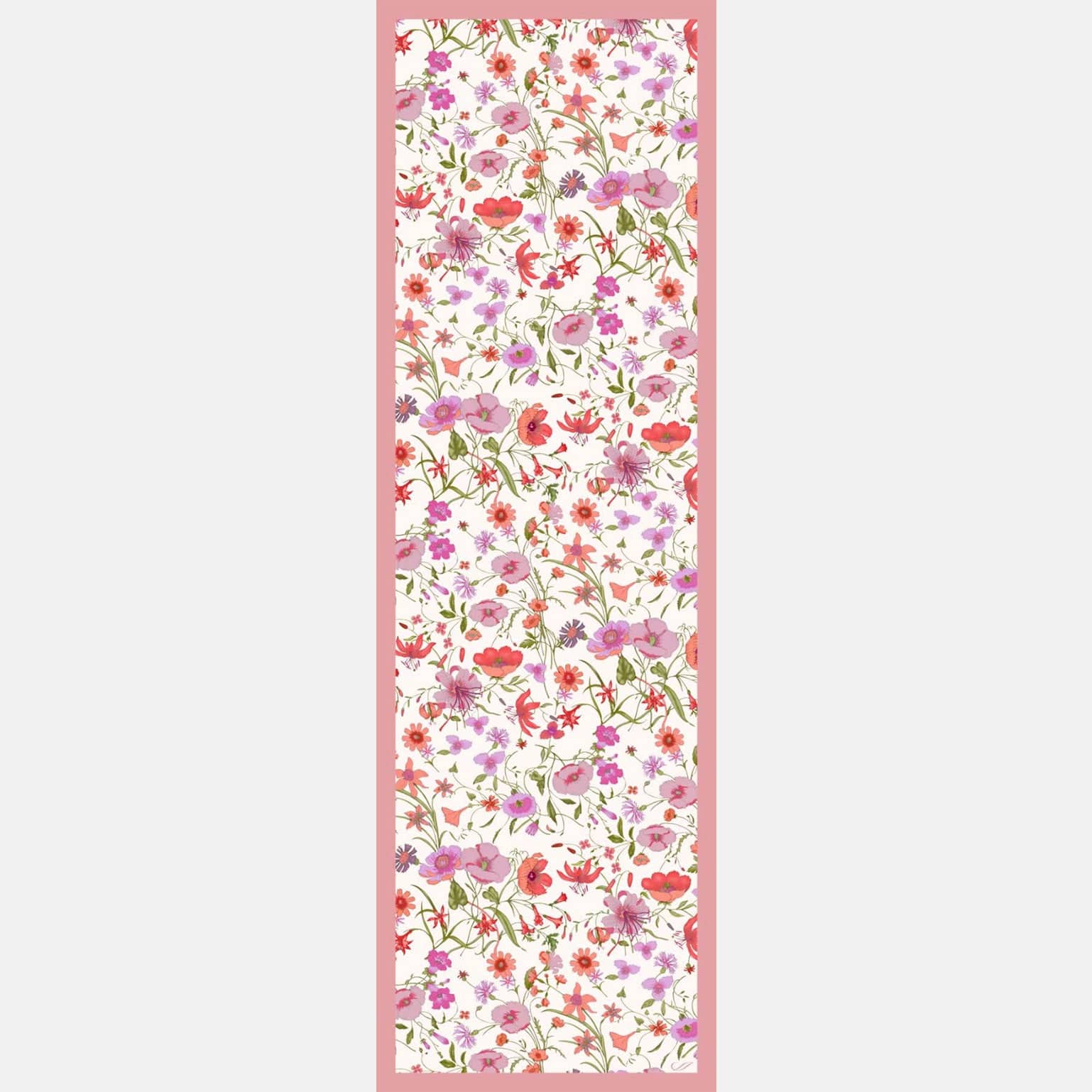 Primavera - Long Silk Scarf - Pink