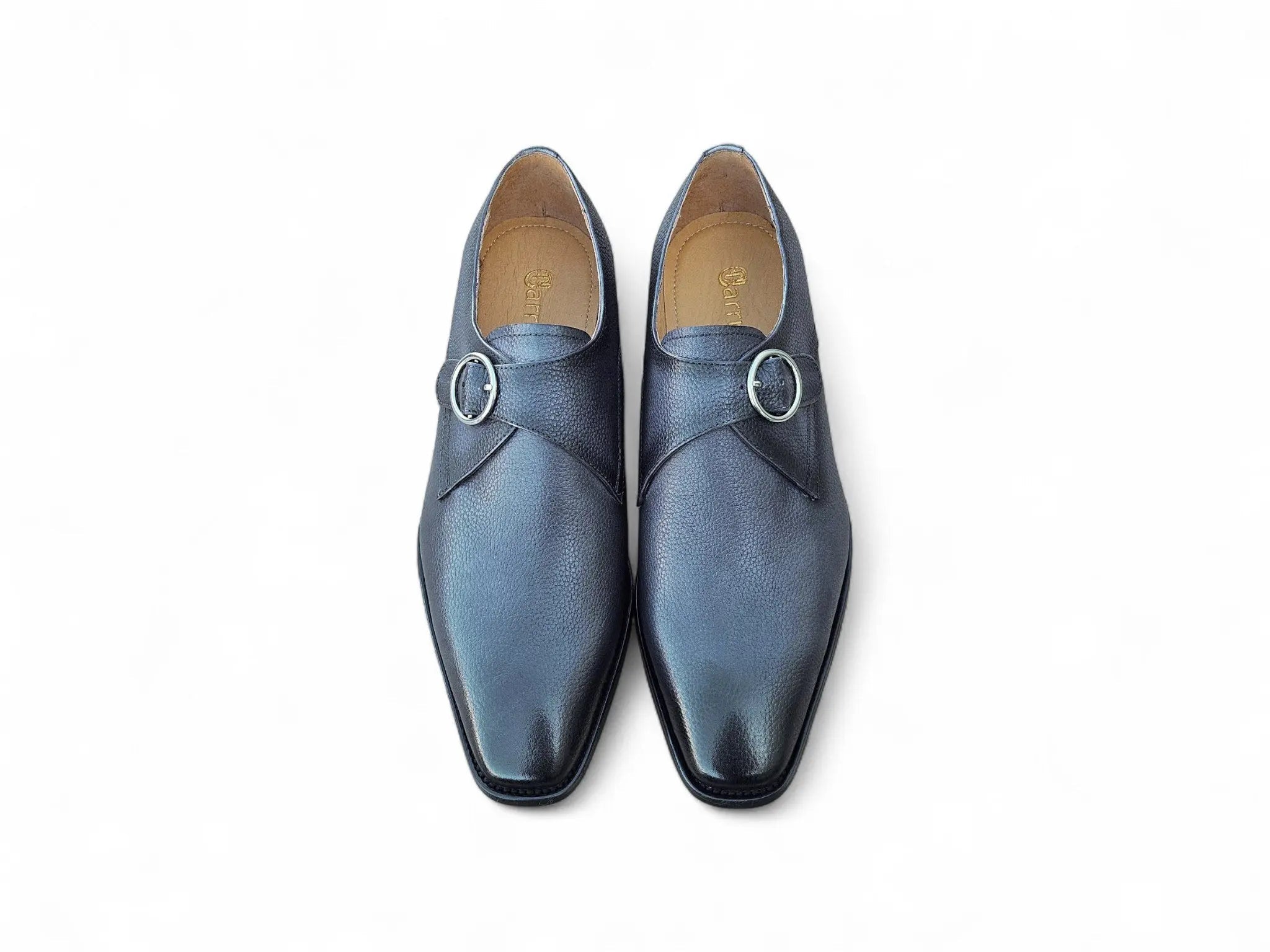 Single Monk Strap Plain Toe Shoes