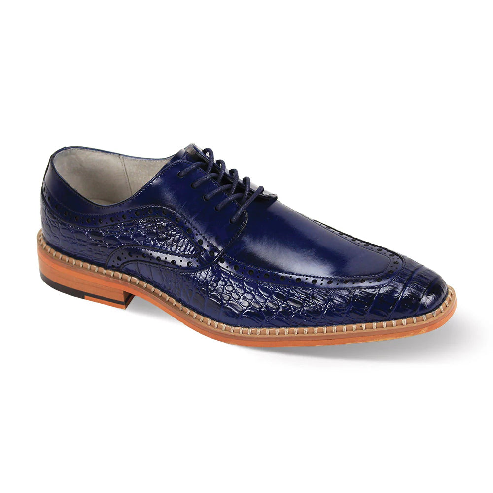 Giovanni Terence Men’s Moc-Toe Leather Shoe – Cobalt