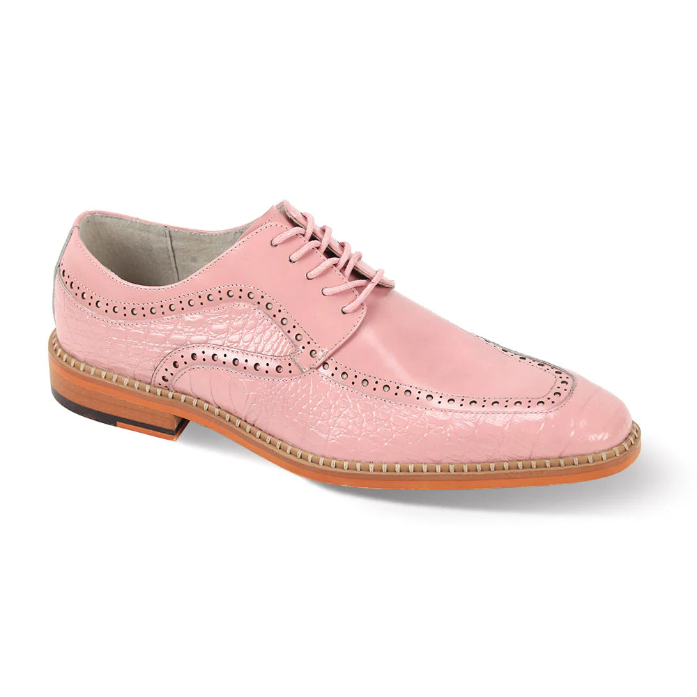 Giovanni Terence Men’s Moc-Toe Leather Shoe – Pink