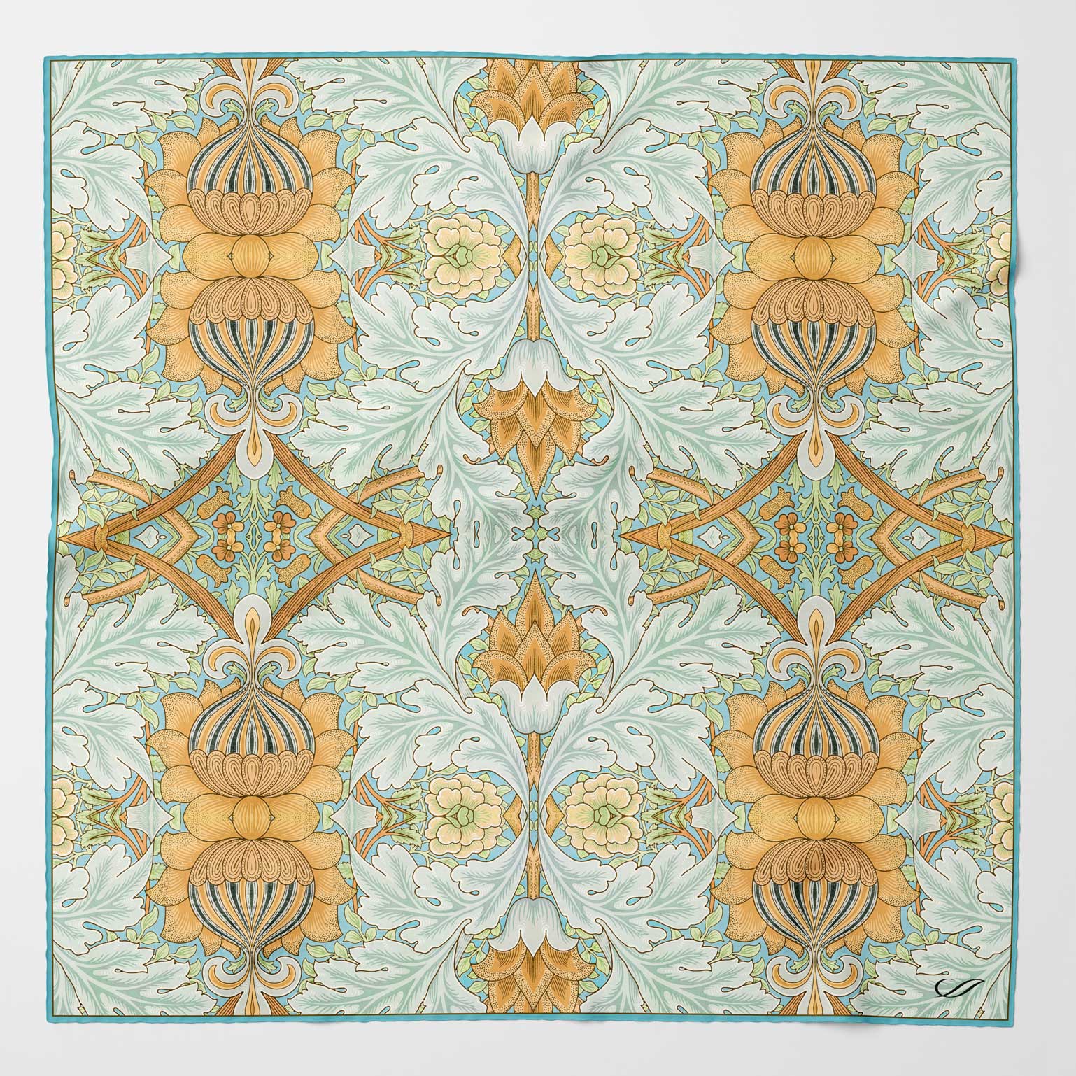 Londra - Silk Pocket Square - Aqua