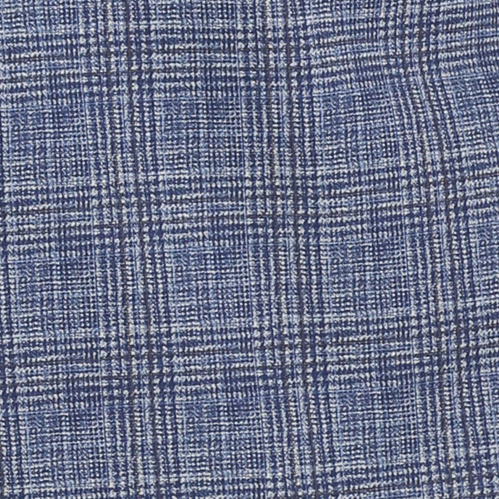 Regular Fit Blue Glen Plaid Double Breasted Blazer B-DW1-BLUE
