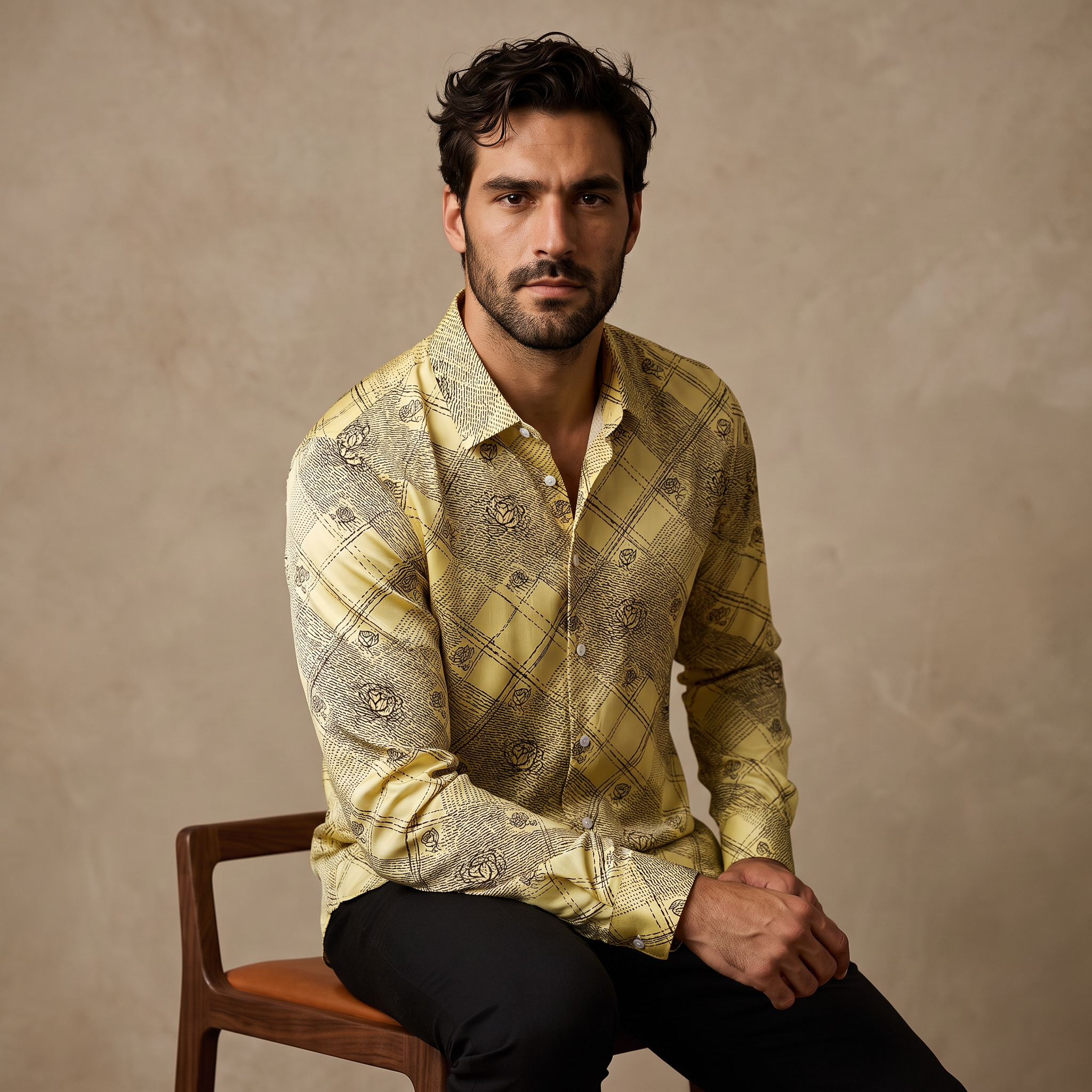 Seamless Rose Plaid Shirt – El Baron BUTTERMILK