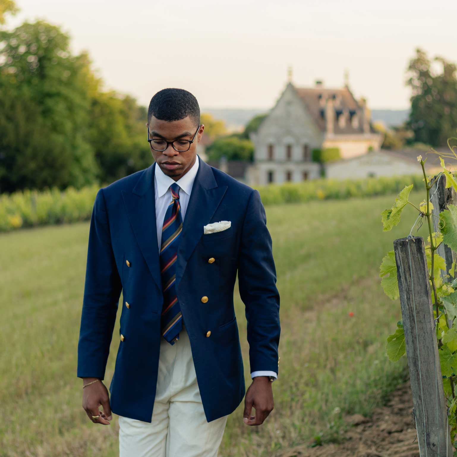 Battisti - Silk Jacquard Tie - Navy
