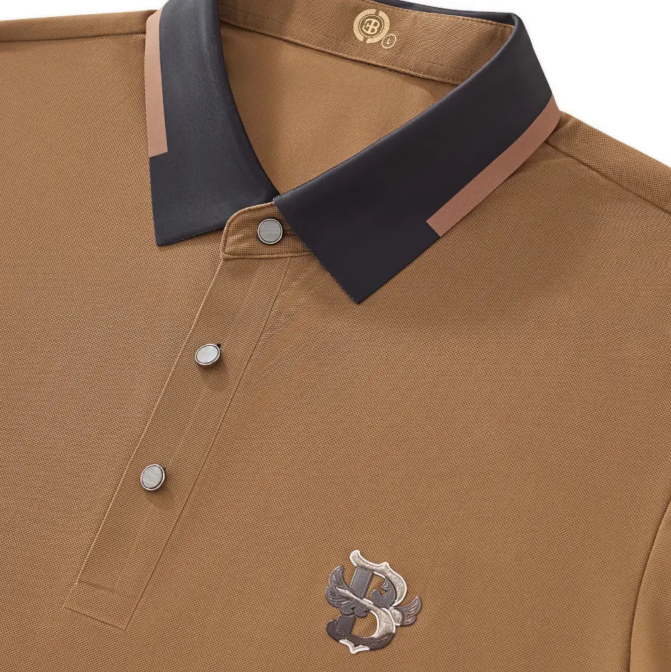 Contrast Trim Performance Polo - El Baron KHAKI